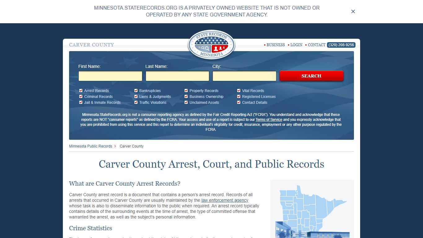 Carver County Arrest, Court, and Public Records